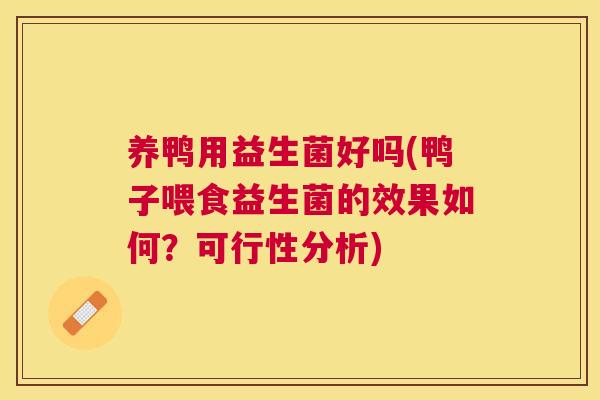 养鸭用益生菌好吗(鸭子喂食益生菌的效果如何？可行性分析)