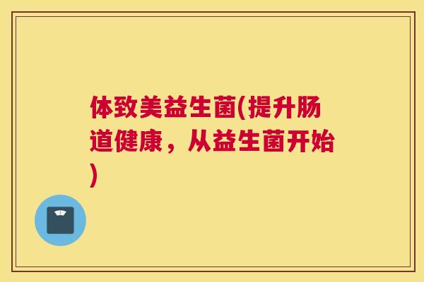 体致美益生菌(提升肠道健康，从益生菌开始)