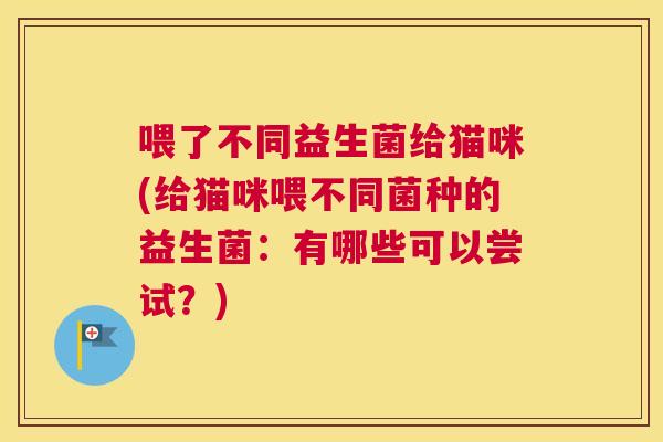 喂了不同益生菌给猫咪(给猫咪喂不同菌种的益生菌：有哪些可以尝试？)