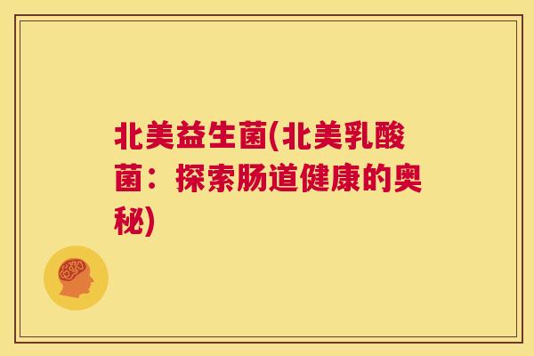 北美益生菌(北美乳酸菌：探索肠道健康的奥秘)