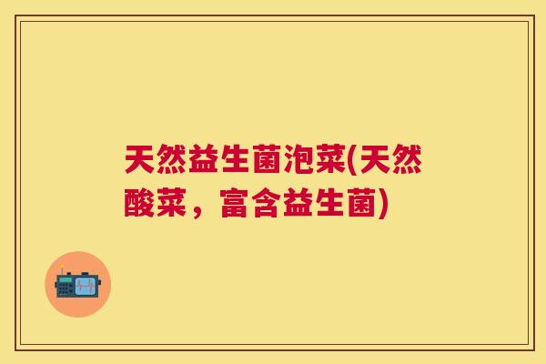 天然益生菌泡菜(天然酸菜，富含益生菌)