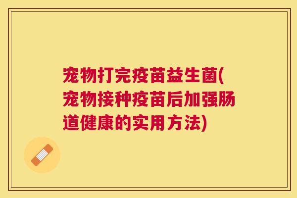宠物打完疫苗益生菌(宠物接种疫苗后加强肠道健康的实用方法)