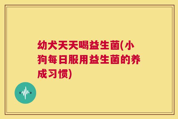 幼犬天天喝益生菌(小狗每日服用益生菌的养成习惯)