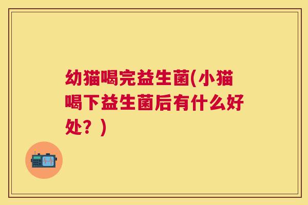 幼猫喝完益生菌(小猫喝下益生菌后有什么好处？)