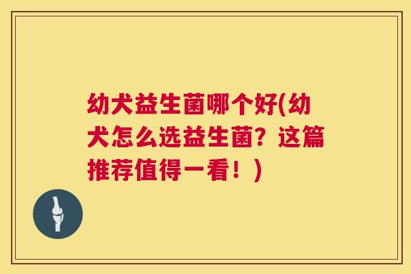 幼犬益生菌哪个好(幼犬怎么选益生菌？这篇推荐值得一看！)