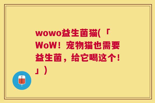 wowo益生菌猫(「WoW！宠物猫也需要益生菌，给它喝这个！」)