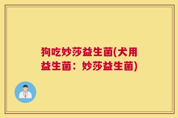 狗吃妙莎益生菌(犬用益生菌：妙莎益生菌)