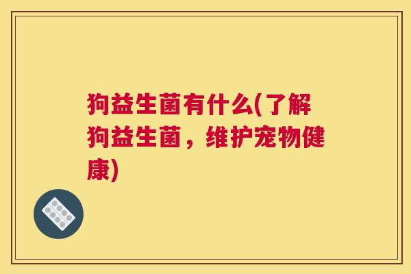 狗益生菌有什么(了解狗益生菌，维护宠物健康)