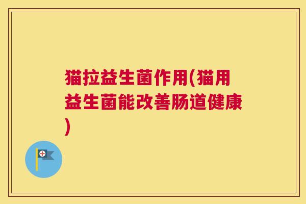 猫拉益生菌作用(猫用益生菌能改善肠道健康)