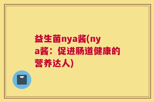 益生菌nya酱(nya酱：促进肠道健康的营养达人)