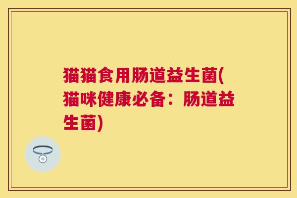 猫猫食用肠道益生菌(猫咪健康必备：肠道益生菌)