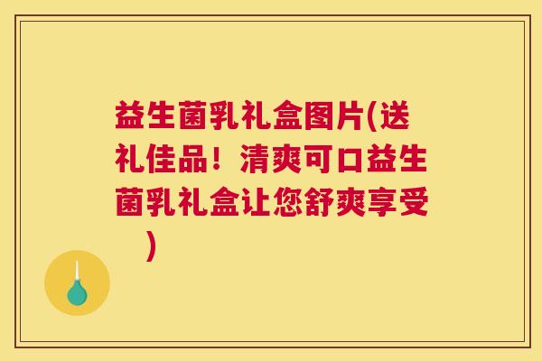 益生菌乳礼盒图片(送礼佳品！清爽可口益生菌乳礼盒让您舒爽享受　)
