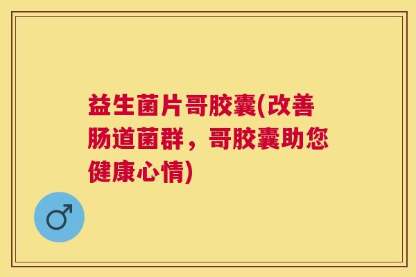 益生菌片哥胶囊(改善肠道菌群，哥胶囊助您健康心情)