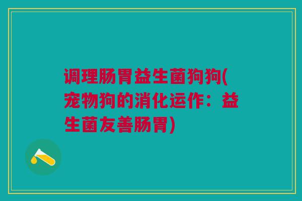 调理肠胃益生菌狗狗(宠物狗的消化运作：益生菌友善肠胃)