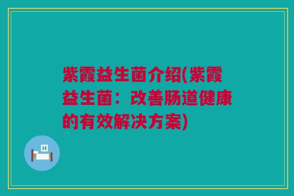 紫霞益生菌介绍(紫霞益生菌：改善肠道健康的有效解决方案)