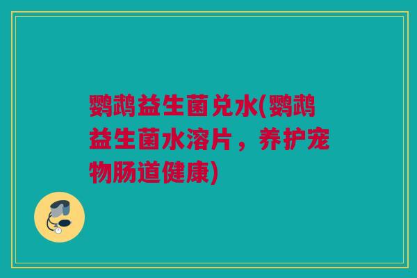 鹦鹉益生菌兑水(鹦鹉益生菌水溶片，养护宠物肠道健康)
