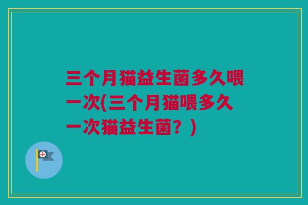 三个月猫益生菌多久喂一次(三个月猫喂多久一次猫益生菌？)