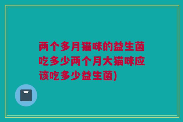 两个多月猫咪的益生菌吃多少两个月大猫咪应该吃多少益生菌)