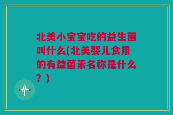 北美小宝宝吃的益生菌叫什么(北美婴儿食用的有益菌素名称是什么？)