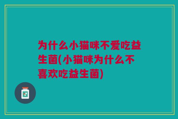 为什么小猫咪不爱吃益生菌(小猫咪为什么不喜欢吃益生菌)