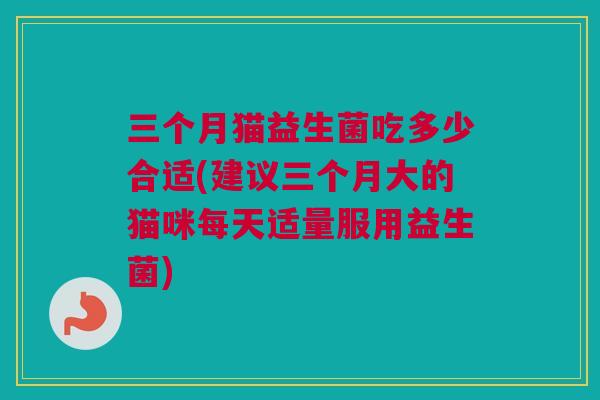 三个月猫益生菌吃多少合适(建议三个月大的猫咪每天适量服用益生菌)