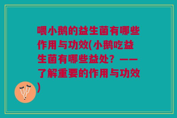 喂小鹅的益生菌有哪些作用与功效(小鹅吃益生菌有哪些益处？——了解重要的作用与功效)