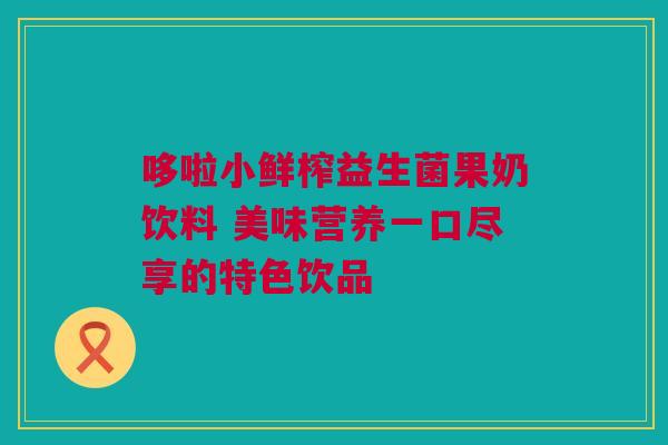 哆啦小鲜榨益生菌果奶饮料 美味营养一口尽享的特色饮品