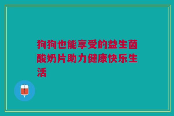 狗狗也能享受的益生菌酸奶片助力健康快乐生活