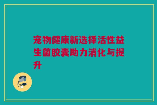 宠物健康新选择活性益生菌胶囊助力消化与提升