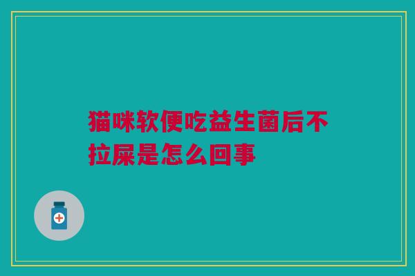 猫咪软便吃益生菌后不拉屎是怎么回事