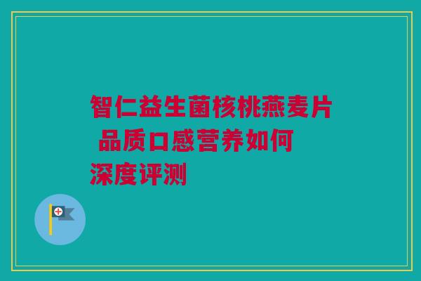 智仁益生菌核桃燕麦片 品质口感营养如何 深度评测