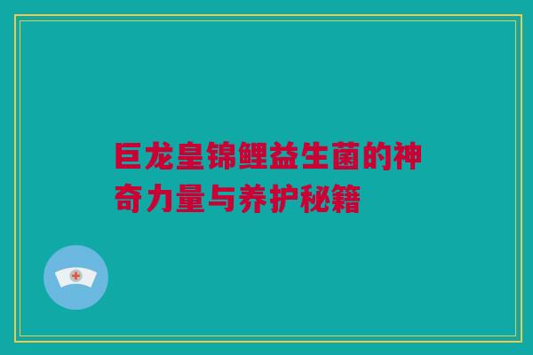 巨龙皇锦鲤益生菌的神奇力量与养护秘籍