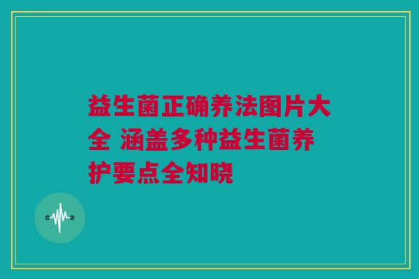 益生菌正确养法图片大全 涵盖多种益生菌养护要点全知晓