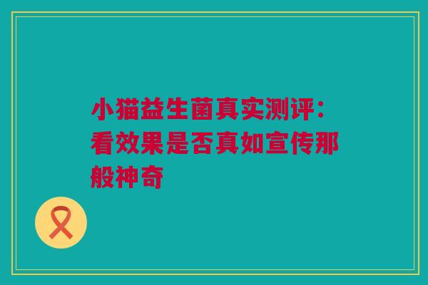 小猫益生菌真实测评：看效果是否真如宣传那般神奇