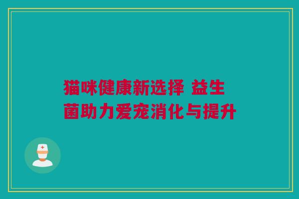 猫咪健康新选择 益生菌助力爱宠消化与提升