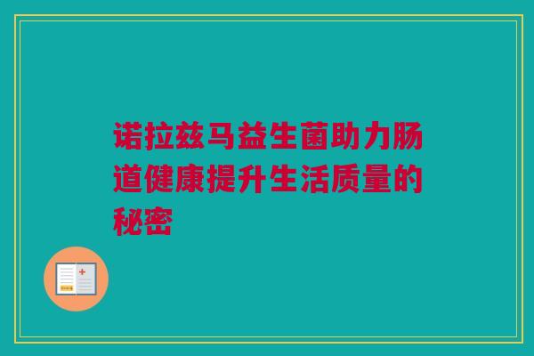 诺拉兹马益生菌助力肠道健康提升生活质量的秘密