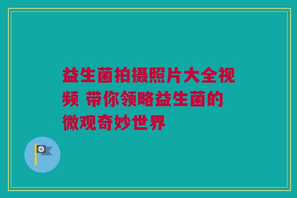 益生菌拍摄照片大全视频 带你领略益生菌的微观奇妙世界
