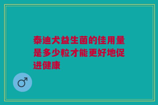 泰迪犬益生菌的佳用量是多少粒才能更好地促进健康