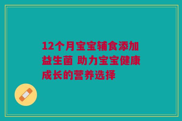 12个月宝宝辅食添加益生菌 助力宝宝健康成长的营养选择