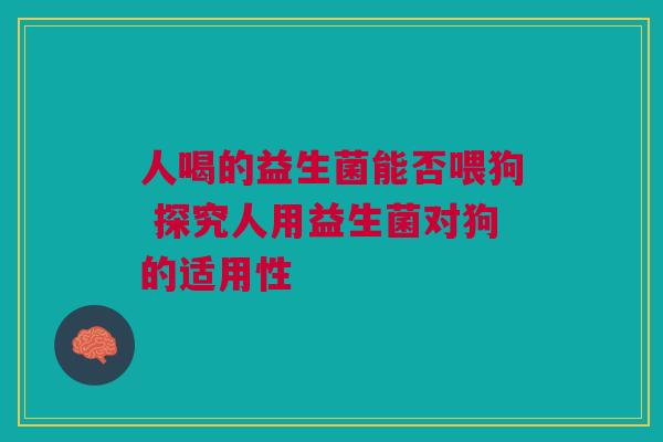 人喝的益生菌能否喂狗 探究人用益生菌对狗的适用性
