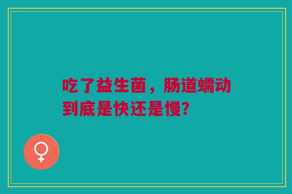 吃了益生菌，肠道蠕动到底是快还是慢？