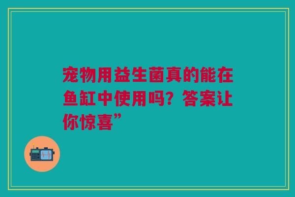 宠物用益生菌真的能在鱼缸中使用吗？答案让你惊喜”