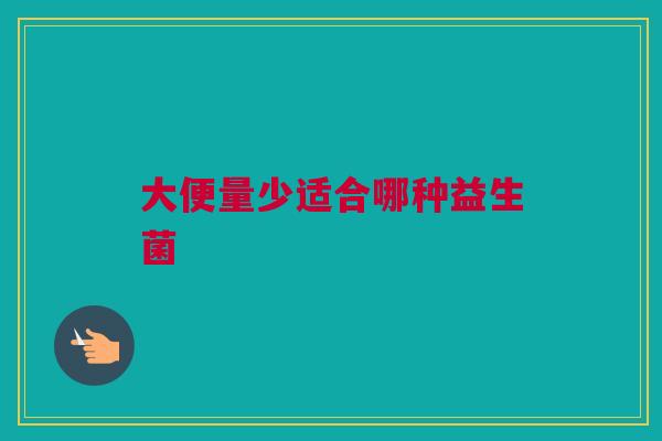 大便量少适合哪种益生菌