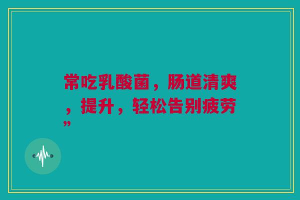 常吃乳酸菌，肠道清爽，提升，轻松告别疲劳”