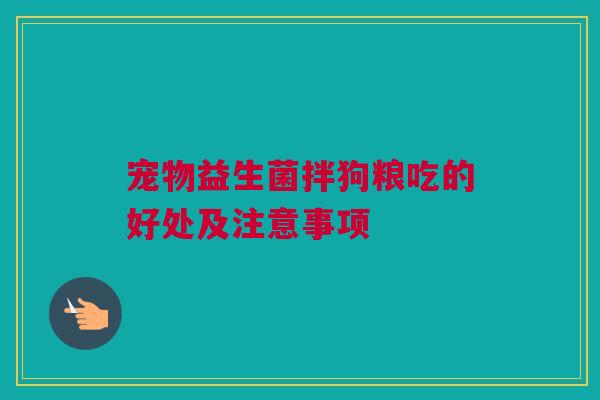 宠物益生菌拌狗粮吃的好处及注意事项