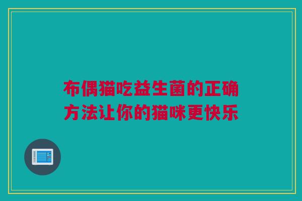 布偶猫吃益生菌的正确方法让你的猫咪更快乐