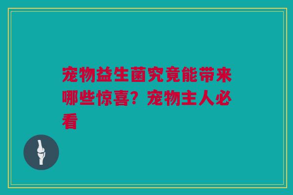 宠物益生菌究竟能带来哪些惊喜？宠物主人必看