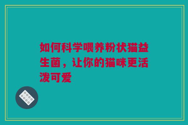 如何科学喂养粉状猫益生菌，让你的猫咪更活泼可爱