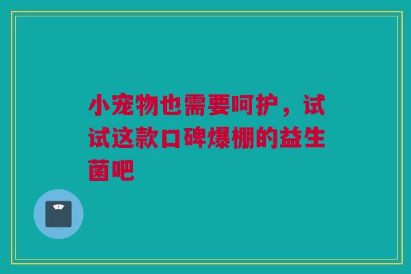 小宠物也需要呵护，试试这款口碑爆棚的益生菌吧