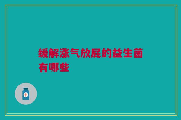 缓解涨气放屁的益生菌有哪些